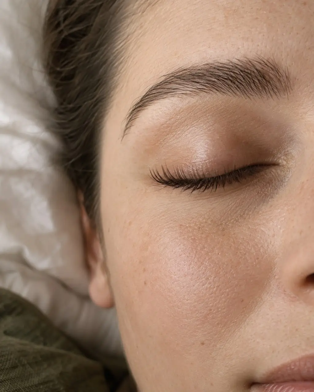 Geschlossenes Auge nach einem Wimpernlifting